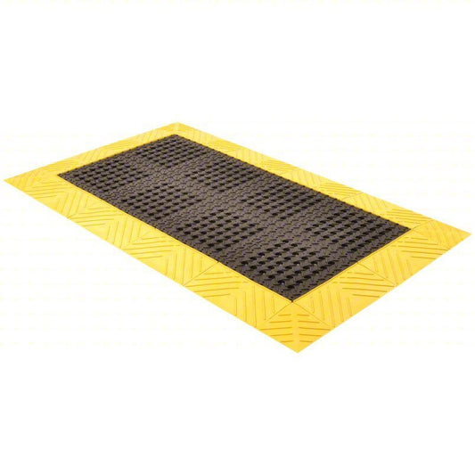 Notrax 620S0035BY Interlocking Drainage Mat, 5 ft L x 3 ft W, Black/Yellow