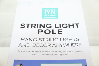 IYN Pole Stand with Mounting Brackets (with Mounting Brackets and String Lights,