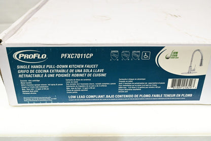 ProFlo PFXC7011CP Orvis Single Hole Pull Down Kitchen Faucet