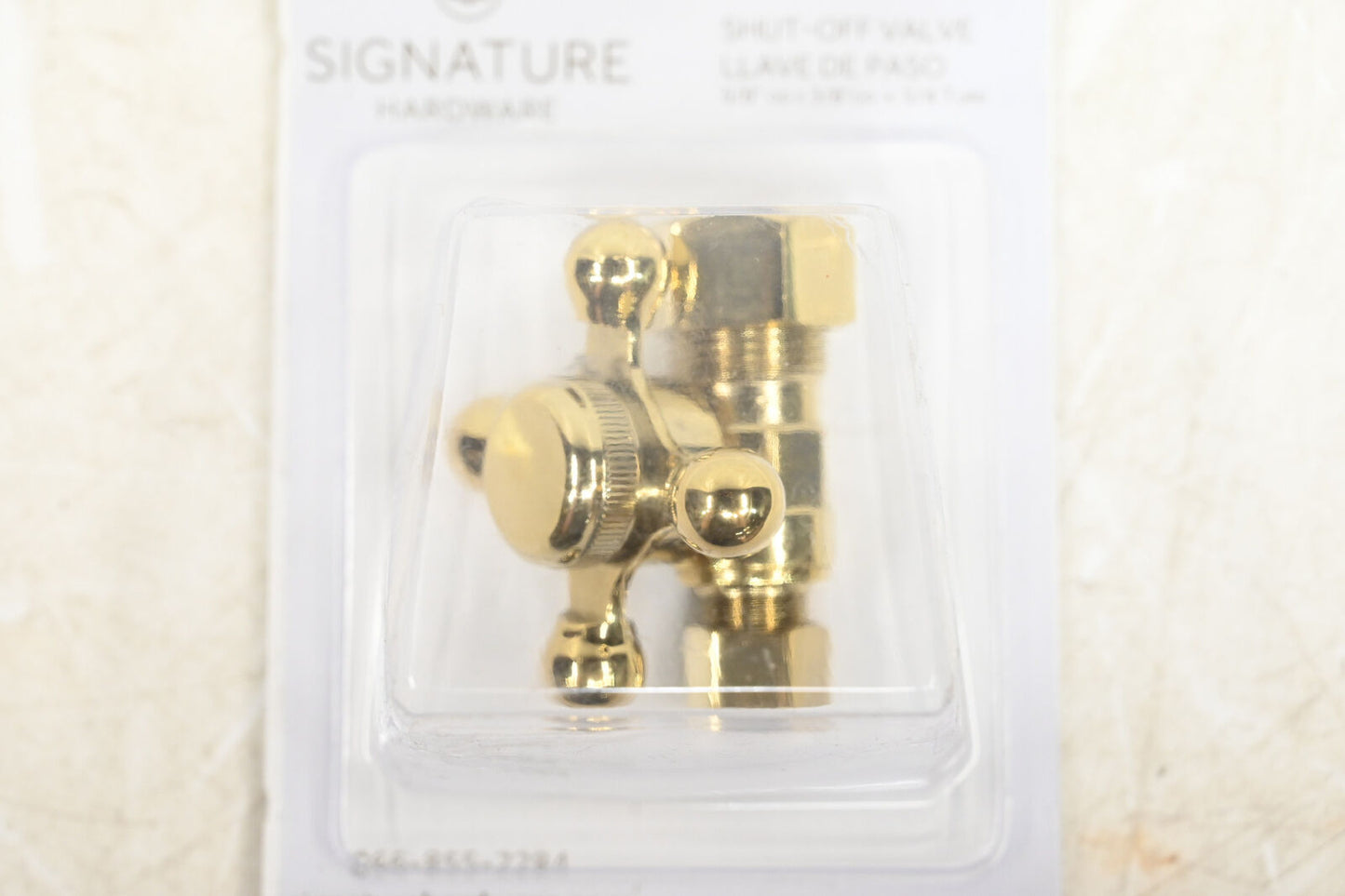 SIGNATURE HARDWARE 5/8 x 3/8 in. Compression Cross Straight Supply Stop-SH212PB