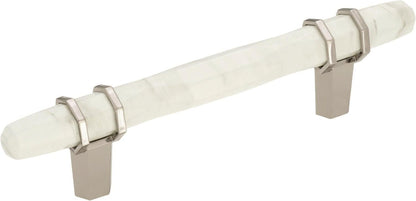 AMEROCK BP36648MWPN 3-3/4" Drawer Handle Pull, ‎Marble White/Polished Nickel