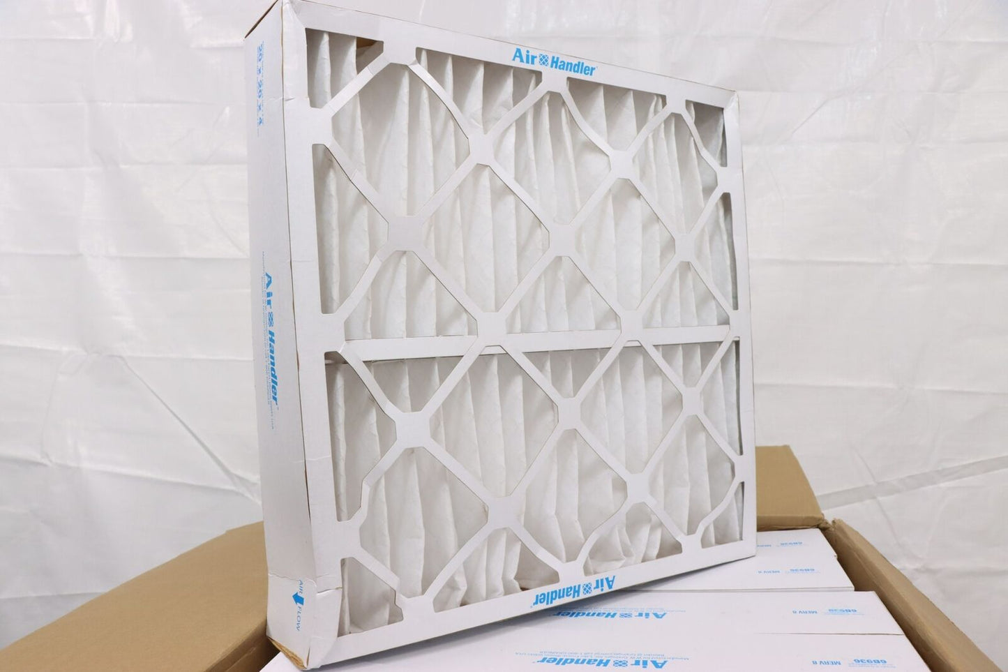 Air Handler 6B936 Pleated Air Filter 20" Ht x 20" Wd x 4 Dp, MERV 8, PK 6