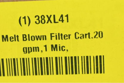 Fulflo MBN1M40, Filter Cartridge, Melt Blown, 1 micron, 40 in Overall Ht, PK 4