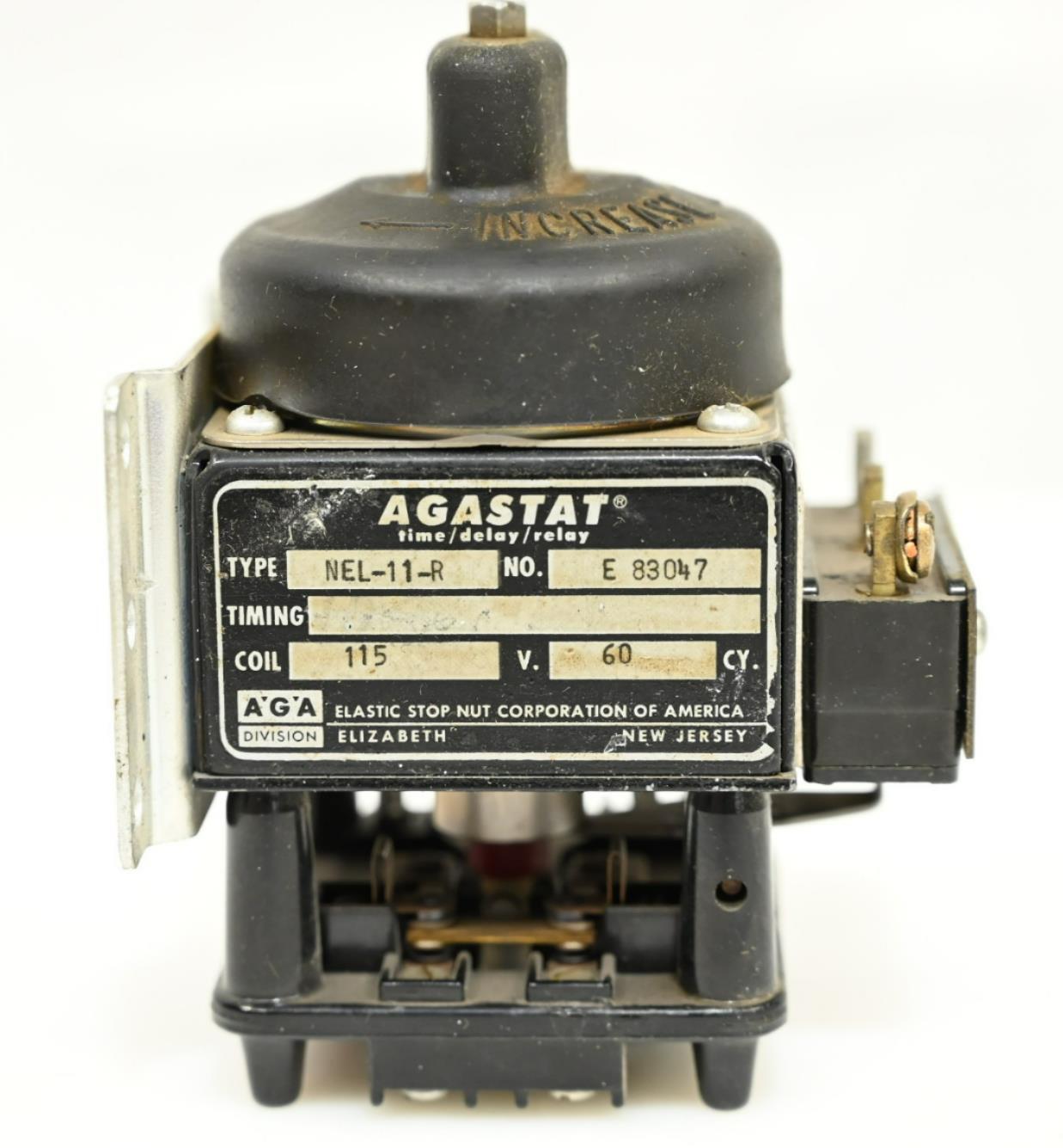 AGASTAT NEL-11-R Time Delay Relay (MISSING SCREWS/DAMAGED)