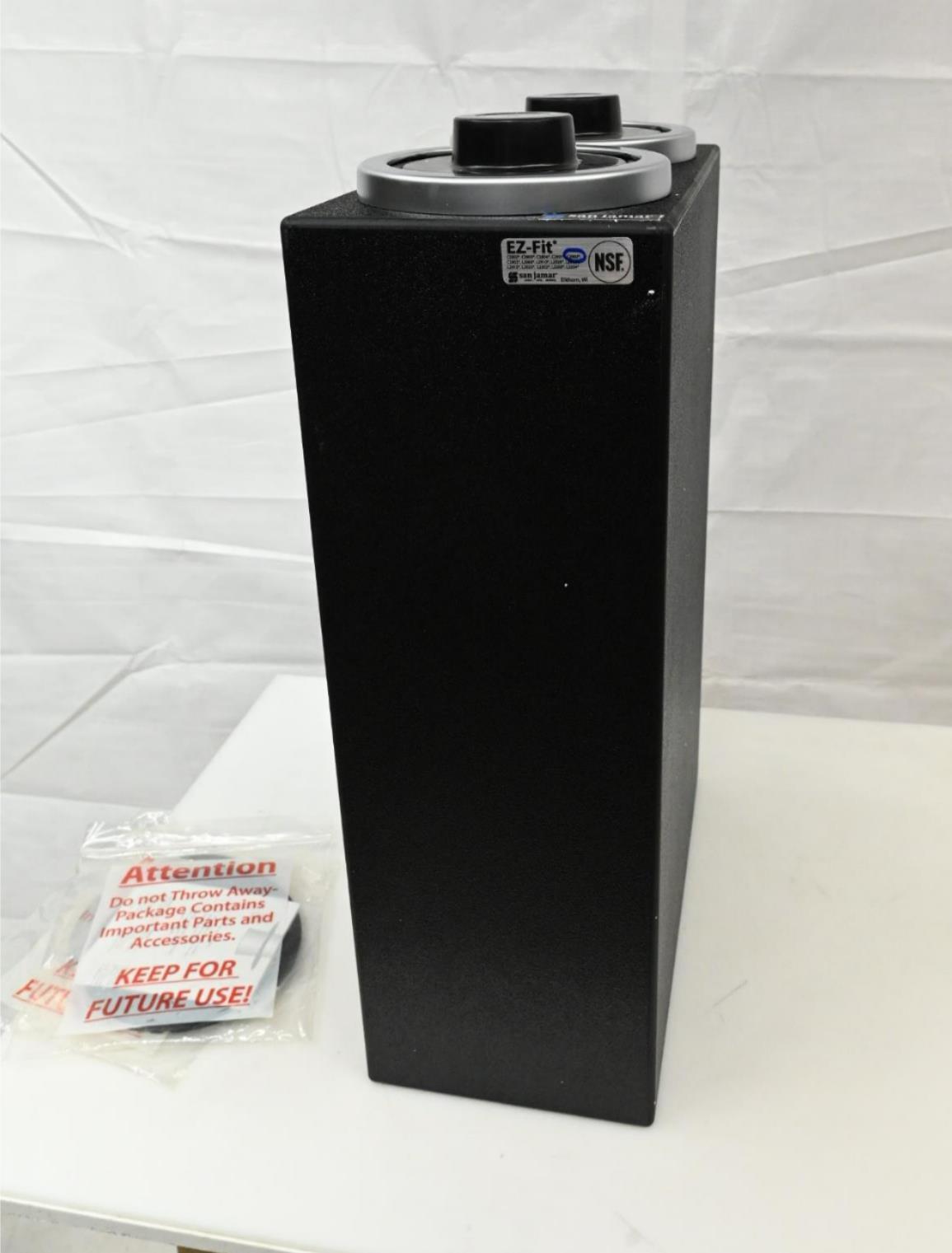 San Jamar C2902 Beverage Dispenser Cabinet, Black (VERY SLIGHT CRACK)