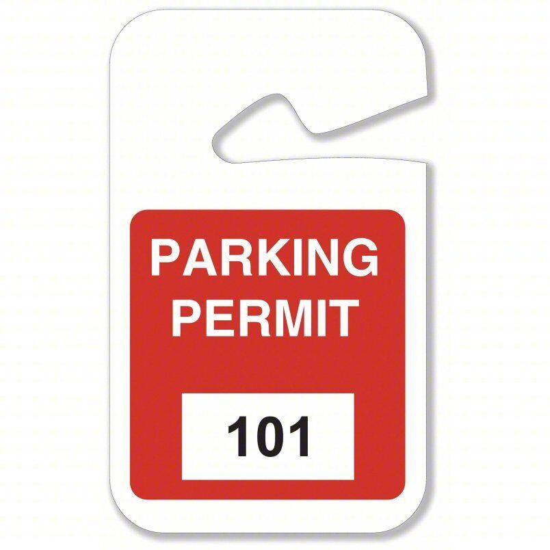 Brady 96271 Parking Permits, 101-200, White/Red