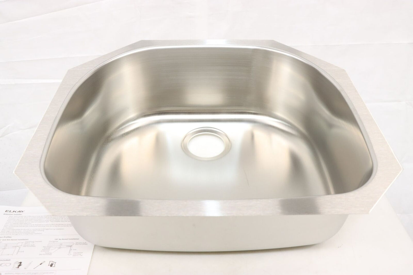 Elkay DCFU2118 Dayton Undermount Stainless Steel 24" Rounded Single Bowl K. Sink