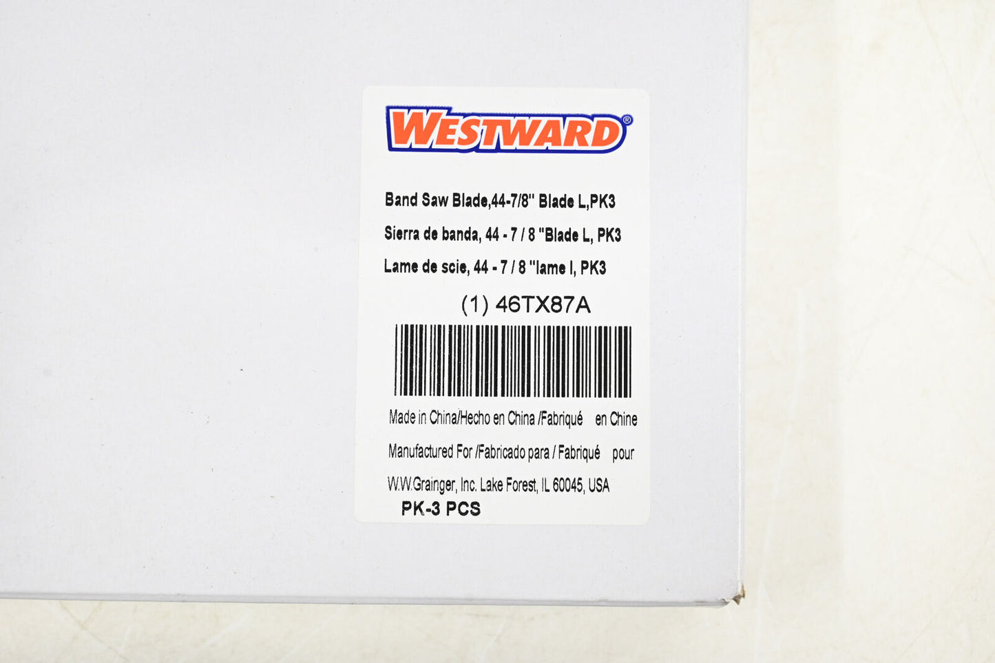 WESTWARD Portable Band Saw Blade: Metal, 24, 1/2 in Blade Wd,- 46TX87 3PK