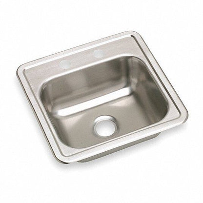 Elkay D115161 Dayton 15" x 15" x 5-3/16", Single Bowl Top Mount Bar Sink, SS