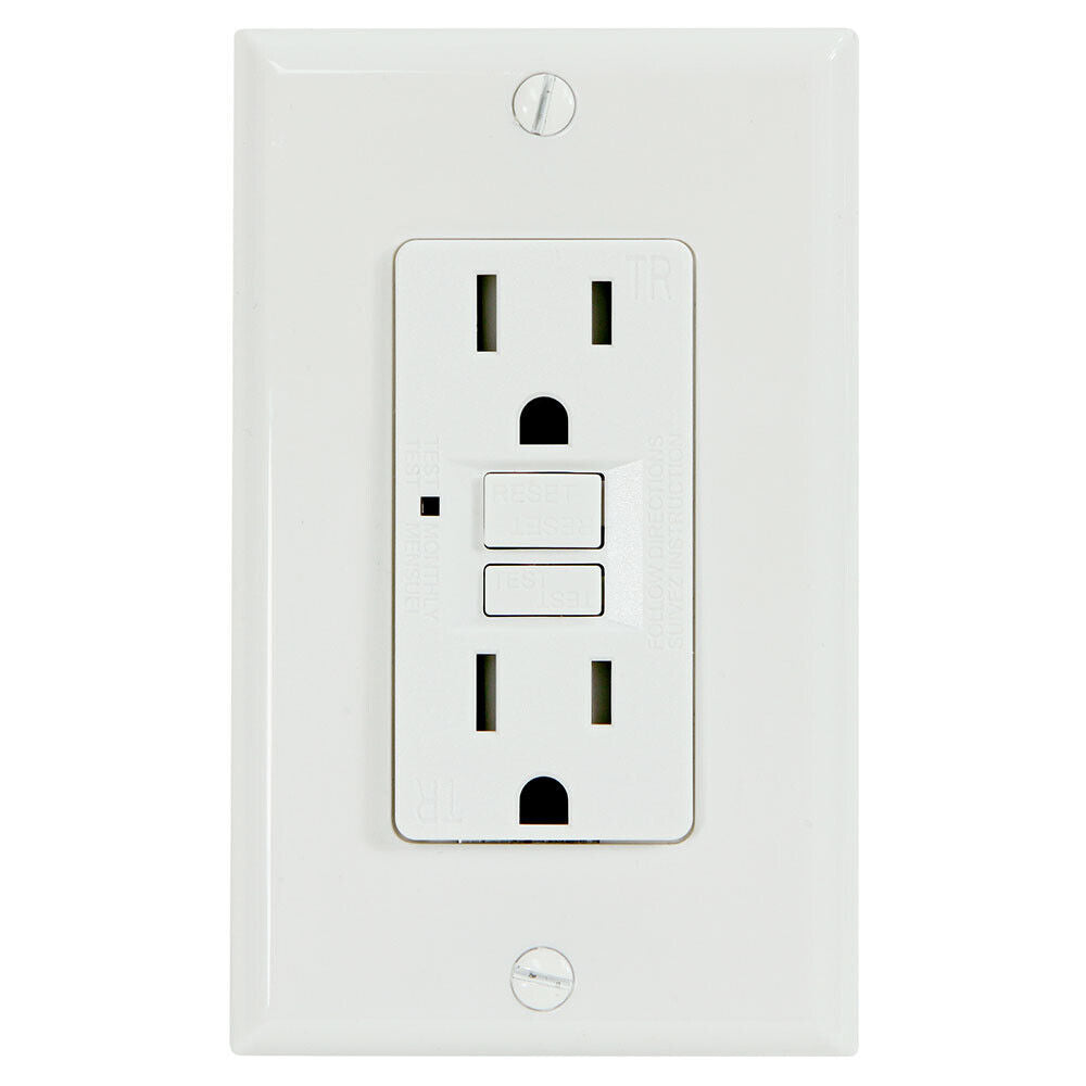 USI Electric G1315TRWH Electric 15A Self-Test GFCI Duplex Outlet Receptacle PK10