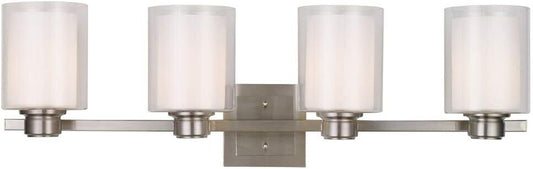 Design House 556167 Oslo 4 Light Wall Sconce w/Clear Glass & Frost Glass Shades