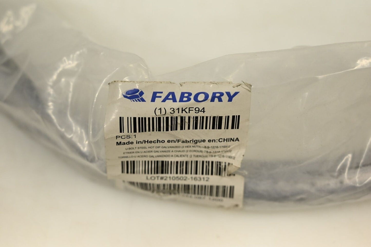 Fabory U17244.087.1200 Standard U-Bolt, Steel