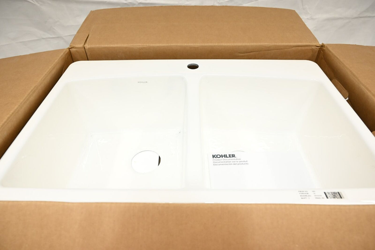 Kohler K-5846-1-0 Brookfield Double Basin Top-Mount Enameled Cast-Iron Kitchen S