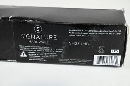 Signature Hardware SH231MB Sink or Lavatory 1/2 x 3/8'' Supply Kit, Matte Black