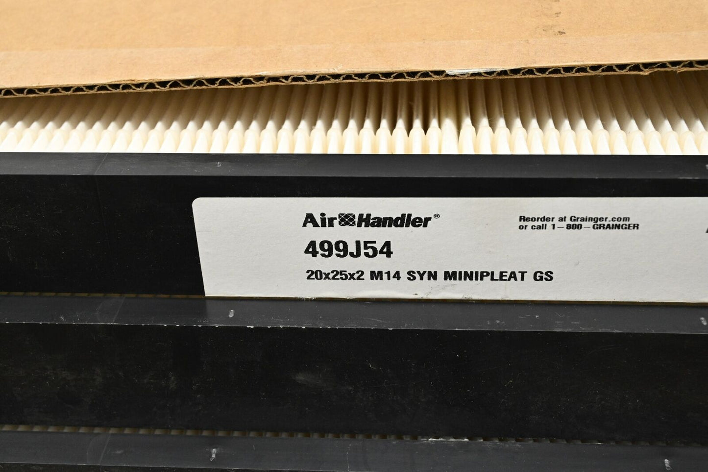 Air Handler 499J54 Mini-Pleat Air Filter, 20" Ht x 25" Wd x 2" Dp