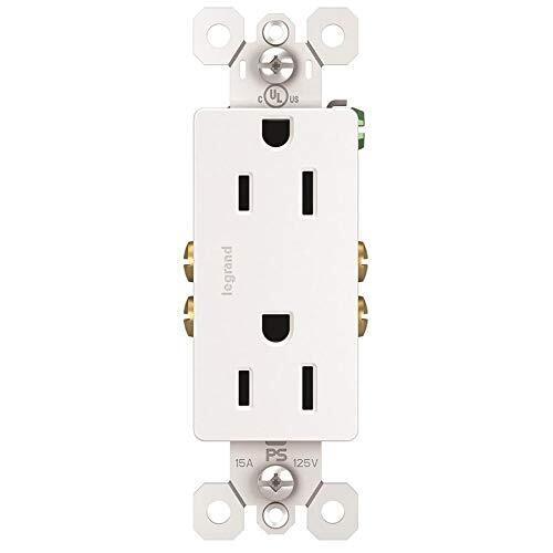 Legrand 885TRWCP7 radiant 15-Amp White Tamper Resistant Decorator Outlet, PK 10