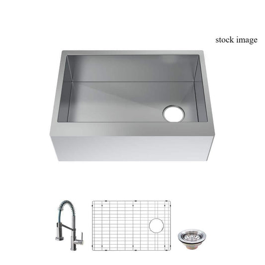 Glacier Bay FSUZAS2721A1SA1 Single Bowl Kitchen Sink w/Faucet, Stainless Steel