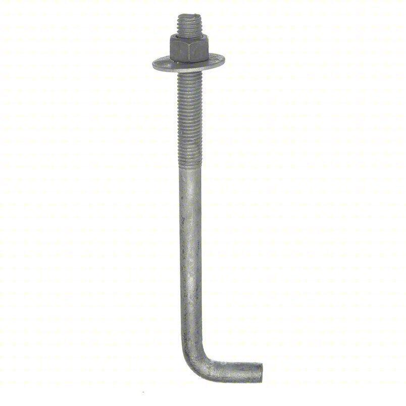 Anchor Bolt 45224 L Hook Anchor, Steel, PK 19