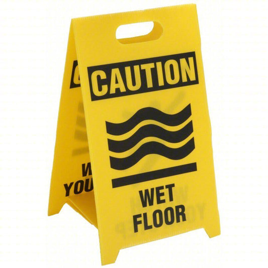 See All Industries REV-CWETF Floor Safety Sign, Yellow, 2 Pieces