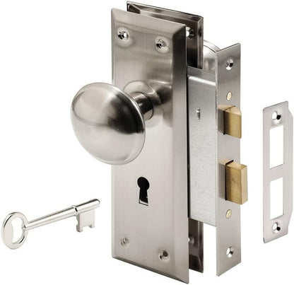 Prime Line E 2330 Defender Security Satin Nickel Keyed Mortise Entry Lock Set