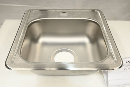 Elkay D115161 Dayton 15" x 15" x 5-3/16", Single Bowl Top Mount Bar Sink, SS