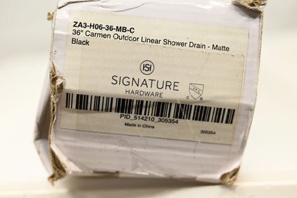 Signature Hardware ZA3-H06-36-MB-C 36" Carmen Outdoor Linear Shower Drain, MB