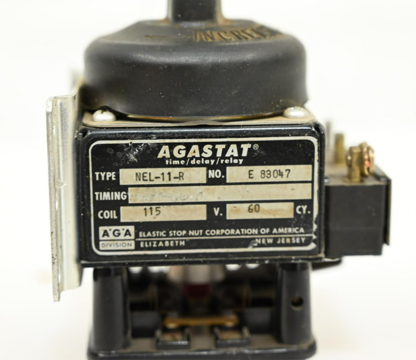 AGASTAT NEL-11-R Time Delay Relay (MISSING SCREWS/DAMAGED)