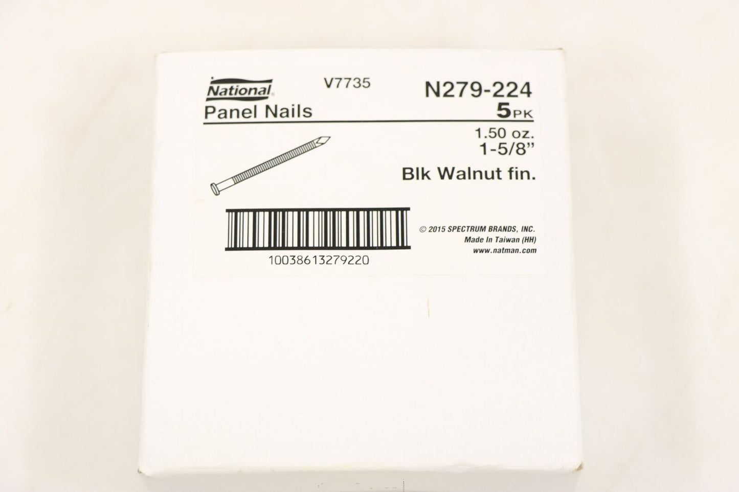 National Hardware N279-224 1-5/8" Panel Nails, Black Walnut, PK 5