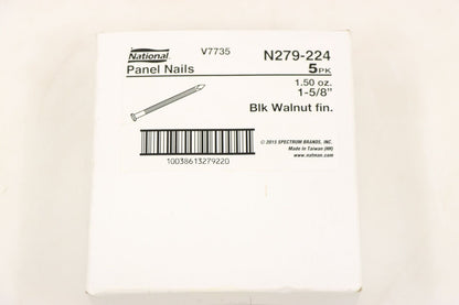 National Hardware N279-224 1-5/8" Panel Nails, Black Walnut, PK 5