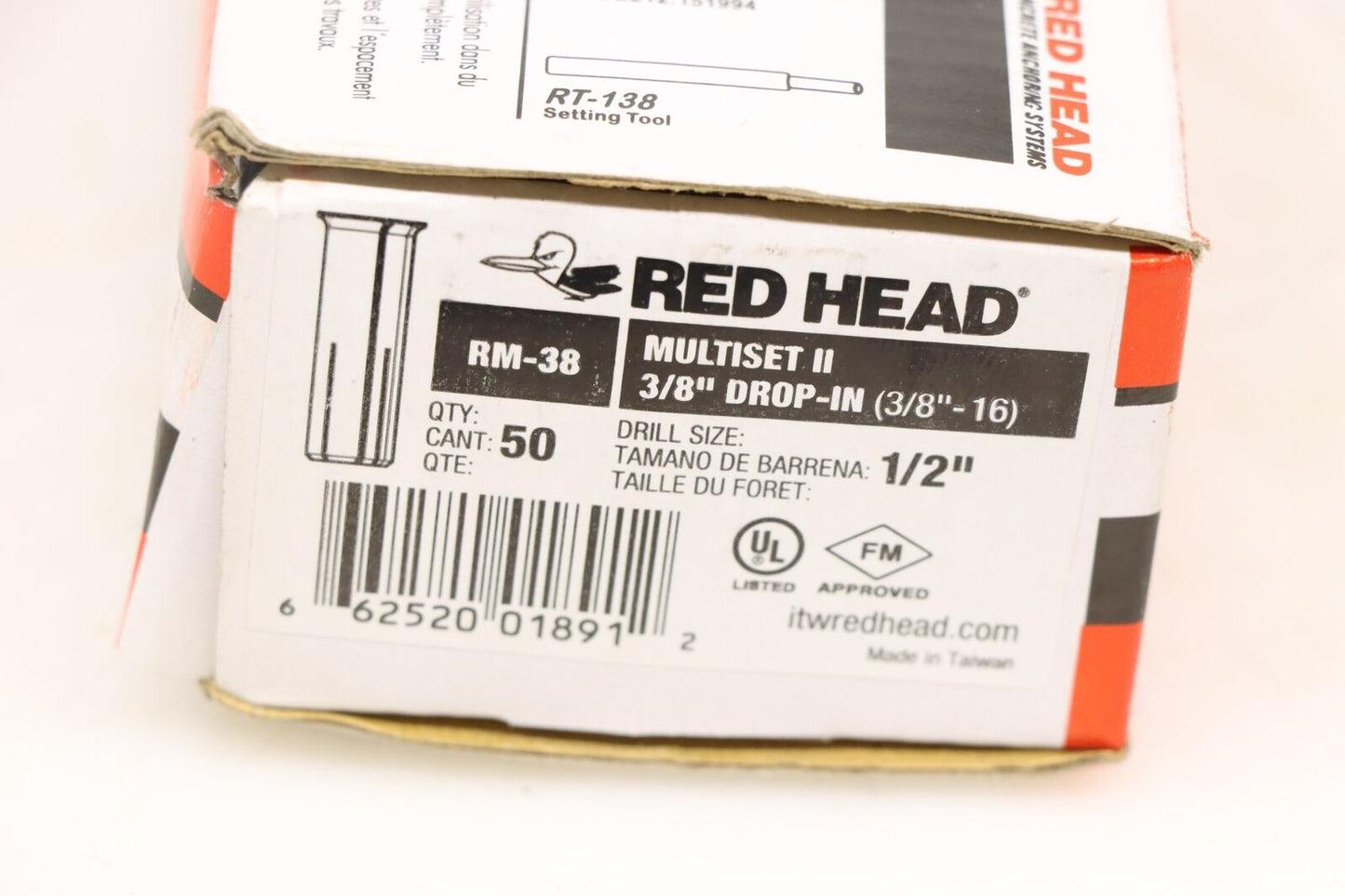 Red Head RM-38 3/8-Inch Multi-Set Drop-In Anchor, PK 50