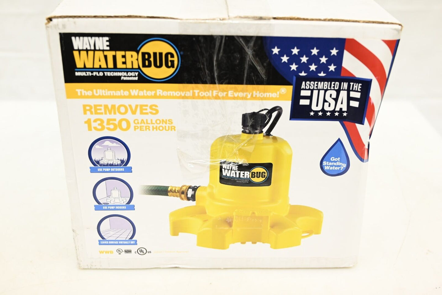 Wayne WaterBUG - 22.5 GPM (3/4") Submersible Utility Pump w/ Multi-Flo Technolo