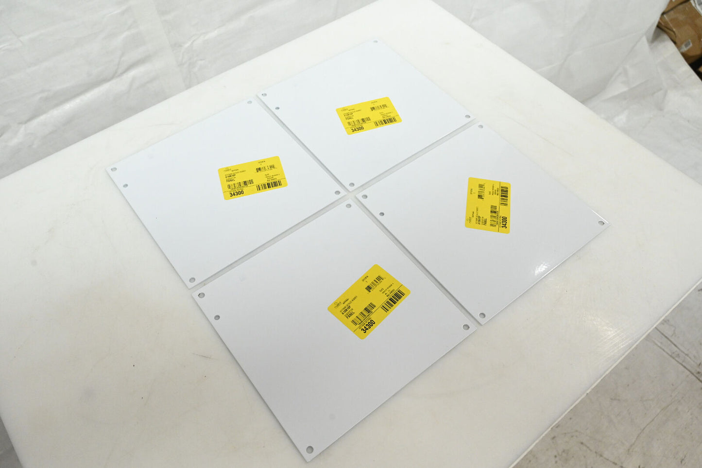 Panel For Enclosure, 10" x 10", Type 1/3R, Steel, White Powder Coat PK of 4