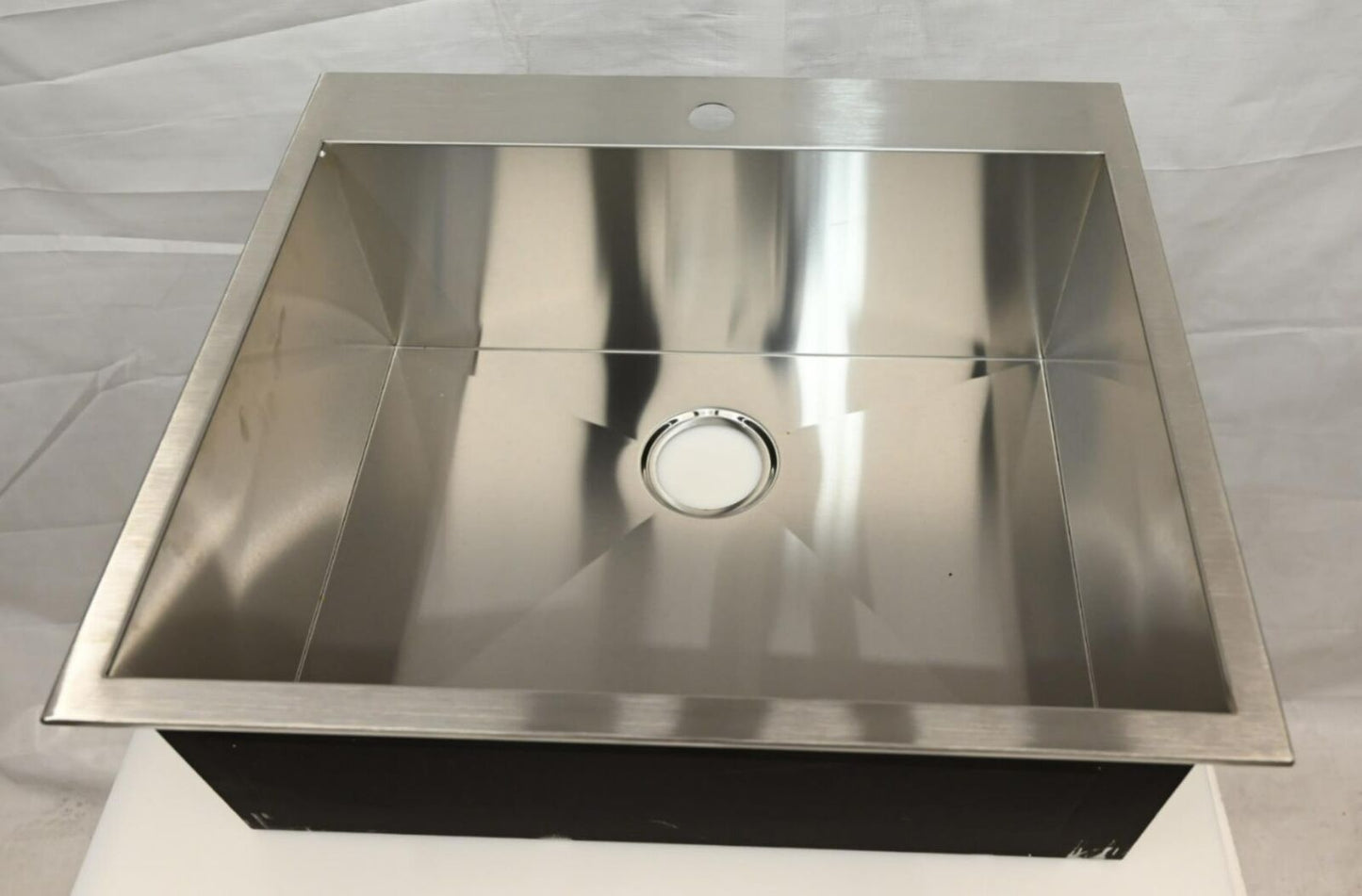 Akdy KS0095 Handmade Drop-in Stainless Steel Single Bowl Kitchen Sink w/Dr. Rack