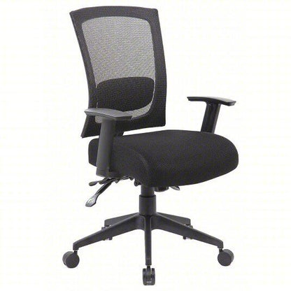 Fabric Task Chair, 22-, Adjustable, Black -452R26