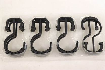 Utopia Alley HK1BK Deco Flat Double Roller Shower Curtain Hooks in Black, PK 12