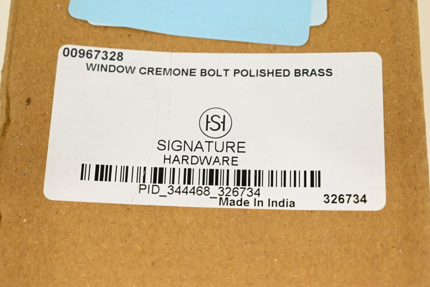 Signature Hardware 00967328 Window Cremone Bolt, Polished Brass