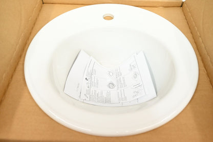 Kohler K-2202-1-0 Brookline Self-Rimming Bathroom Sink, White