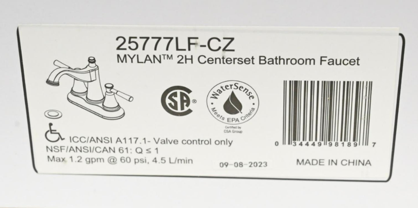 Delta 25777LF-CZ Mylan Two Handle Centerset Bathroom Faucet In Champagne Bronze