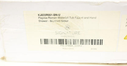 Signature Hardware KJ833R001-BN-U Pagosa Roman Waterfall Tub Faucet & HandShower