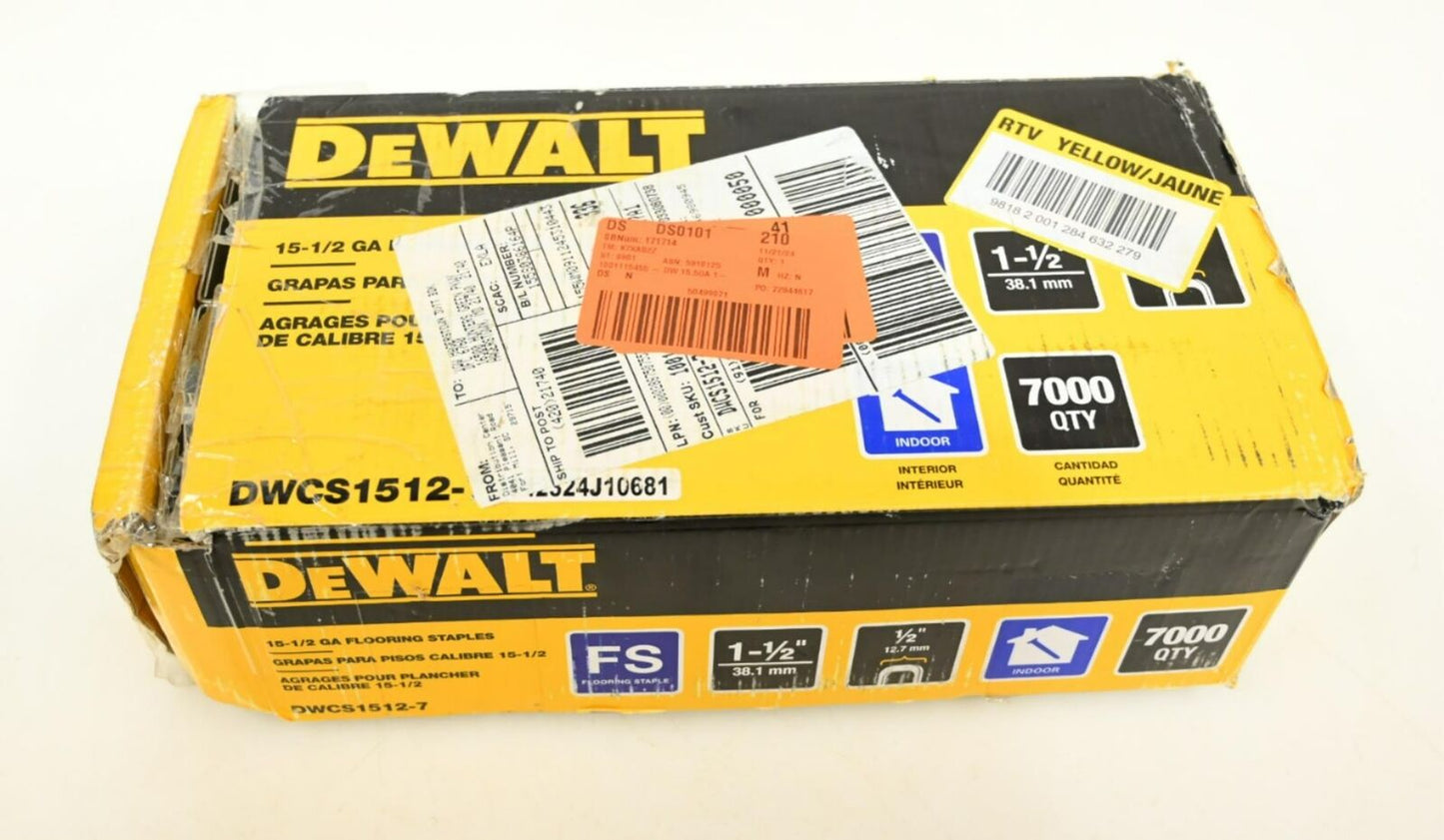 Dewalt DWCS1512-7 1-1/2" x 15-1/2 Gauge Glue Collated Flooring Staple (7000 Box)