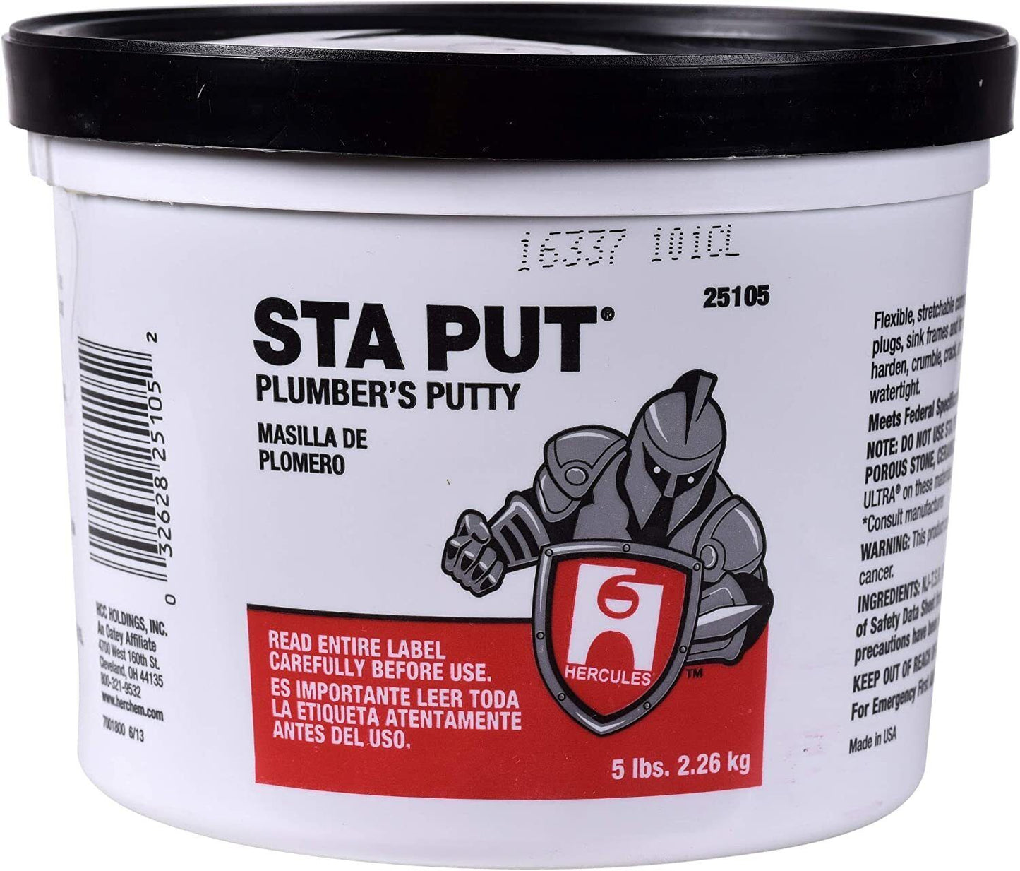 Sta Put 25105 Plumbers Putty, 5 Lbs