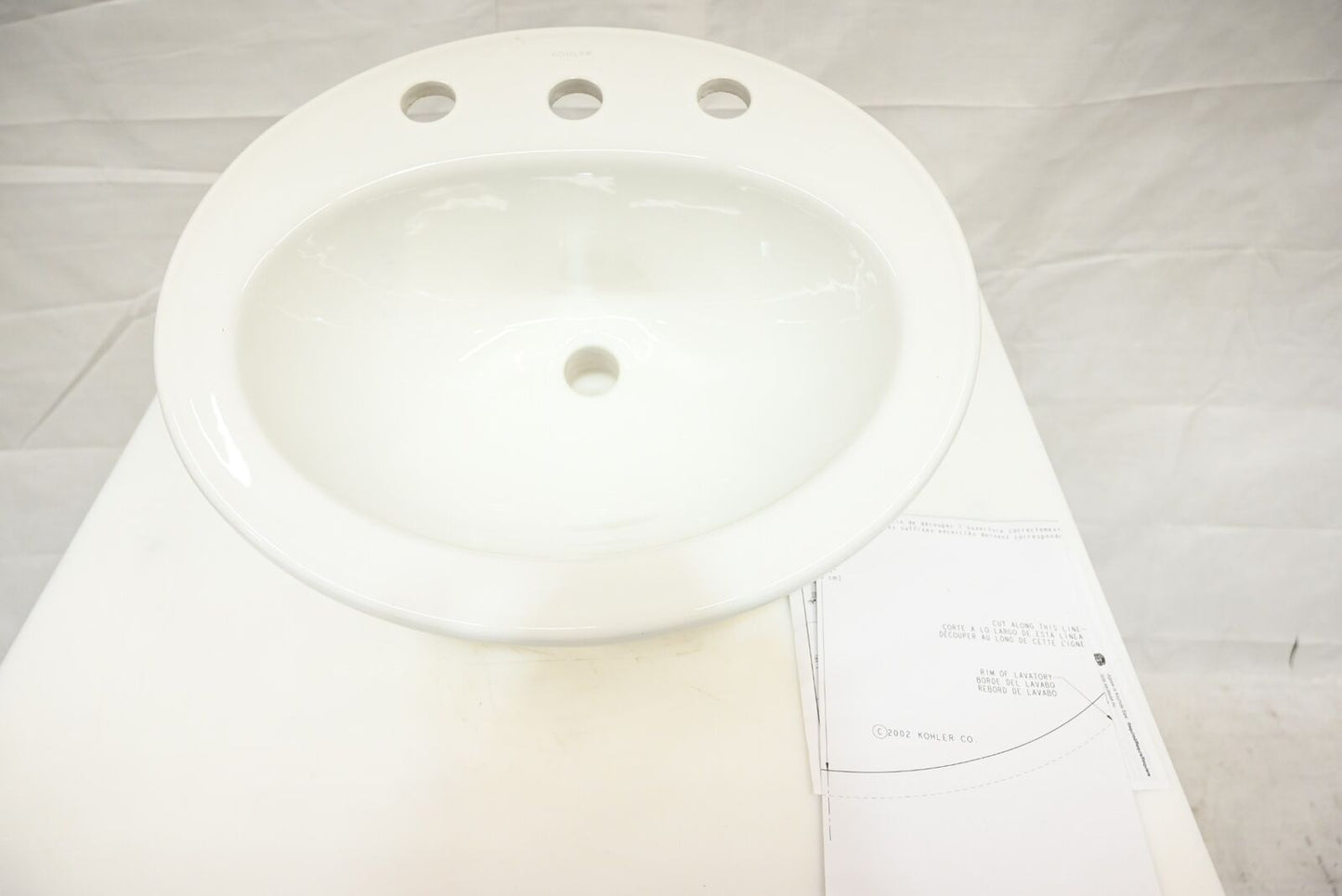 Kohler K-2196-8-0 Pennington Vitreous China Drop-In Oval White Bathroom Sink