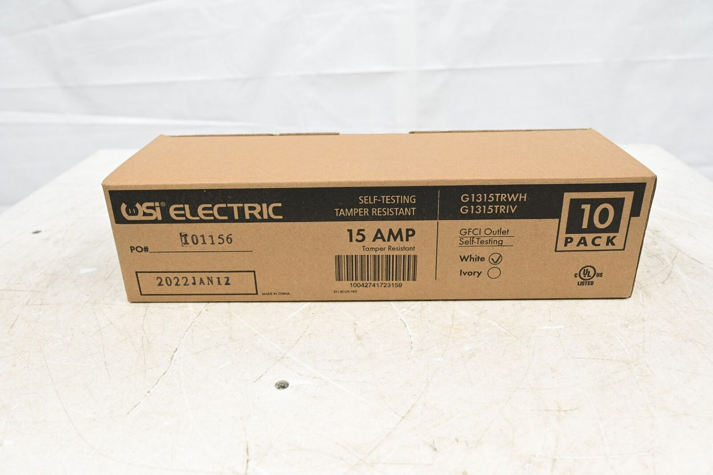 USI Electric G1315TRWH Electric 15A Self-Test GFCI Duplex Outlet Receptacle PK10