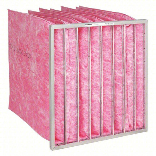 Air Handler 5W433 Pocket Air Filter, MERV 13, 24 Ht x 24 Wd x 22 Dp, Pink, PK 2