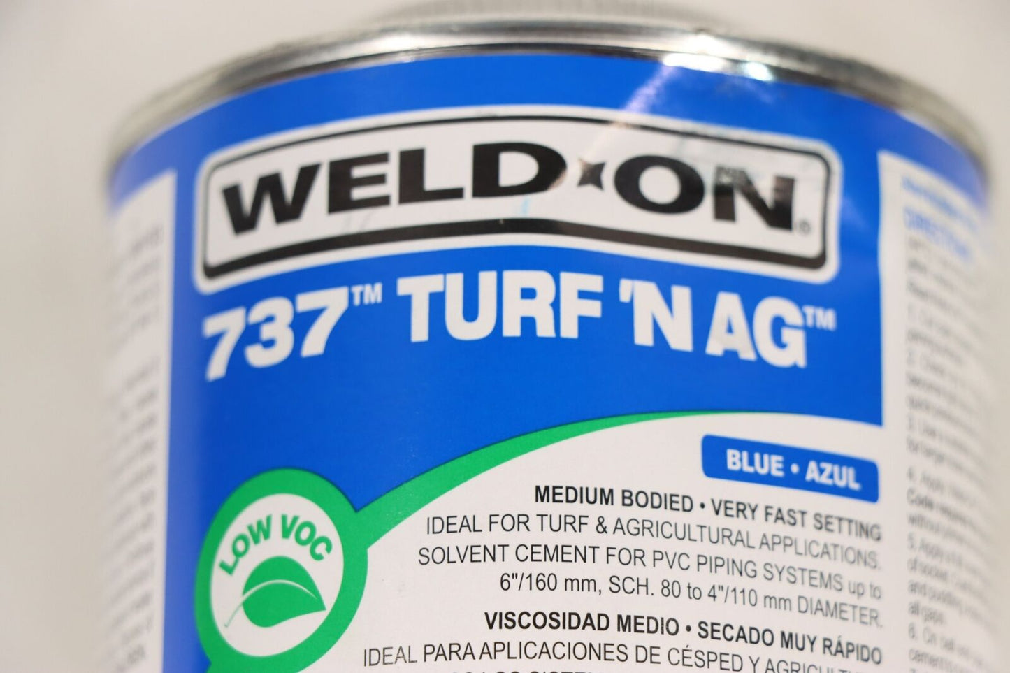 WELD-ON 10990 PVC 737 TURF'N AG "Blue" Pipe Cement Pint