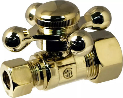 SIGNATURE HARDWARE 5/8 x 3/8 in. Compression Cross Straight Supply Stop-SH212PB