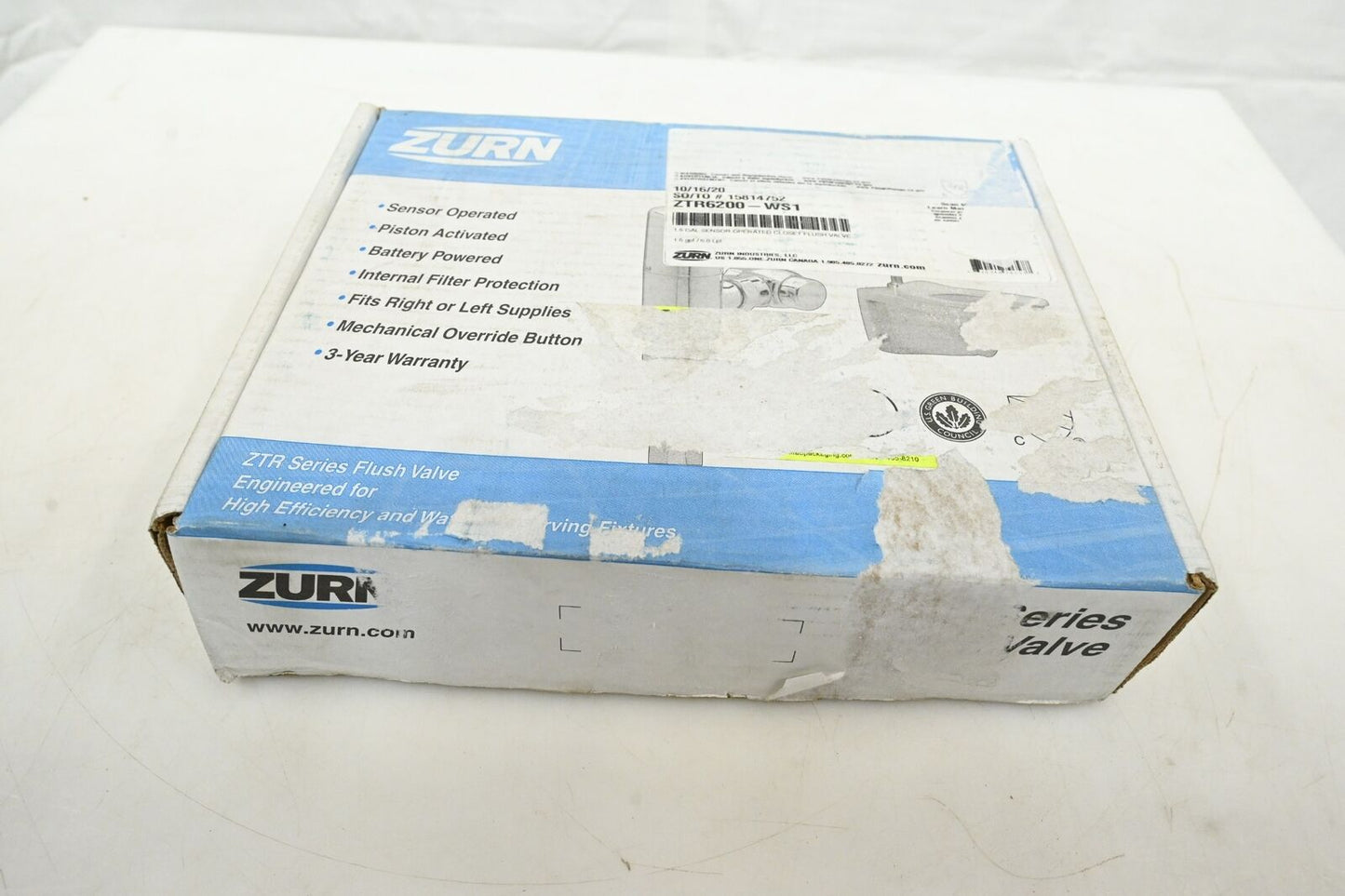 Zurn ZTR6200-WS1 Automatic Flush Valve, 1.6 gpf Gallons per Flush, Chrome