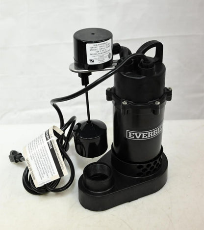 Everbilt HDSP50V 1/2 HP Aluminum Sump Pump Vertical Switch, Black