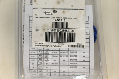 Johnson Controls P100AP-3C Single Pressure Control