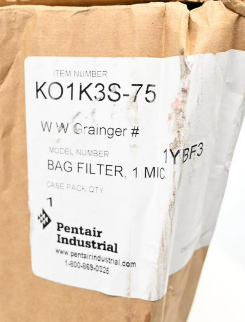 PENTAIR/PENTEK KO1K3S-75 Filter Bag, Felt, Welded, 15 gpm, PK 20